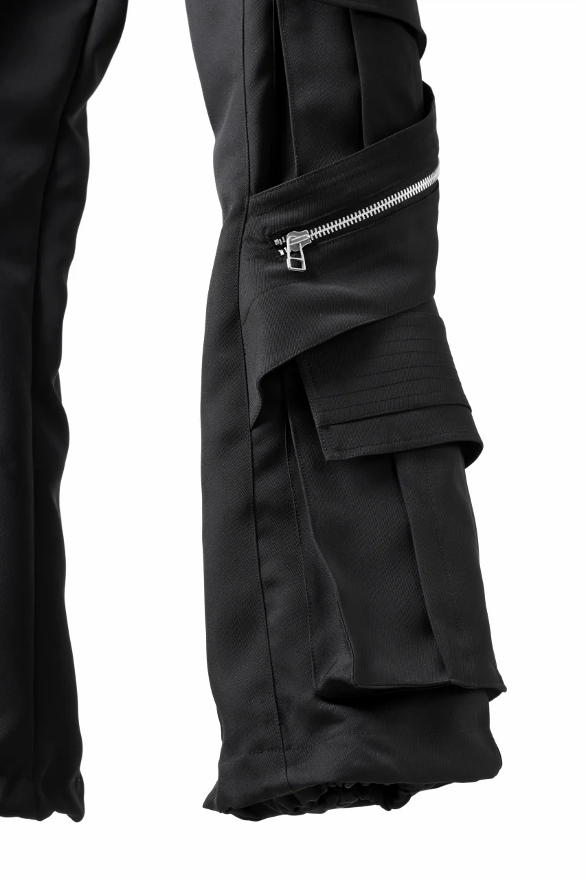A.F ARTEFACT CARGO FLARE BAGGY PANTS / LUXE-TWILL (BLACK) - Image 13