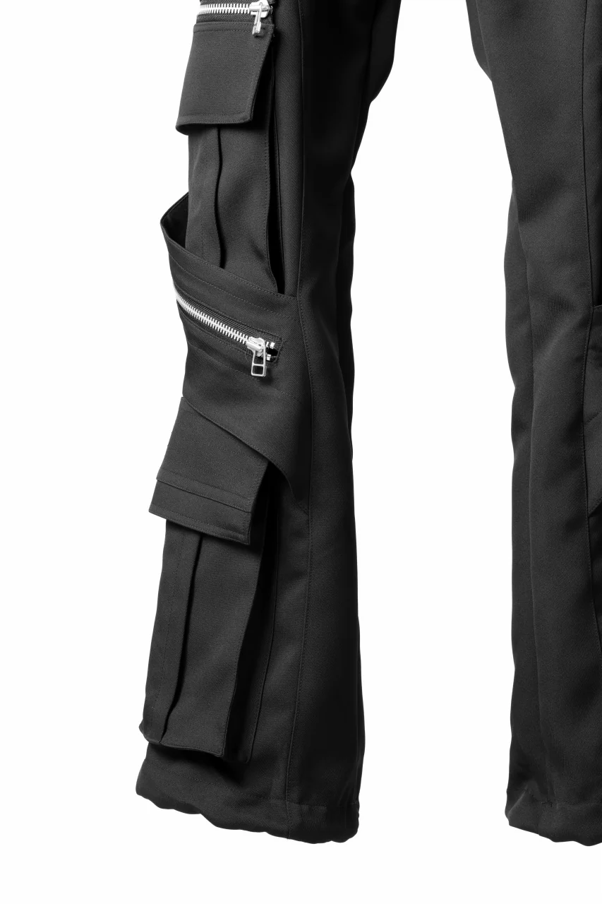 A.F ARTEFACT CARGO FLARE BAGGY PANTS / LUXE-TWILL (BLACK) - Image 15