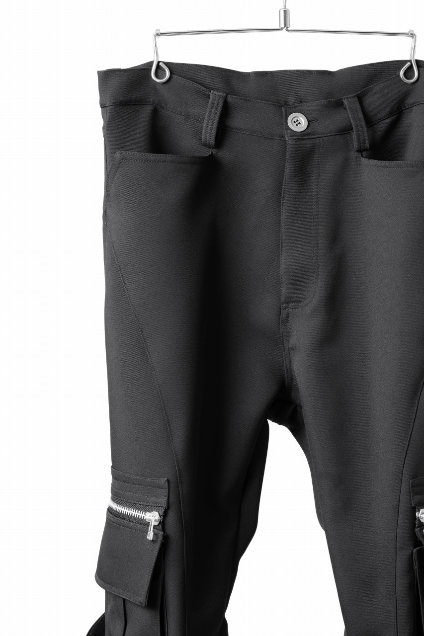 A.F ARTEFACT CARGO FLARE BAGGY PANTS / LUXE-TWILL (BLACK) - Image 17