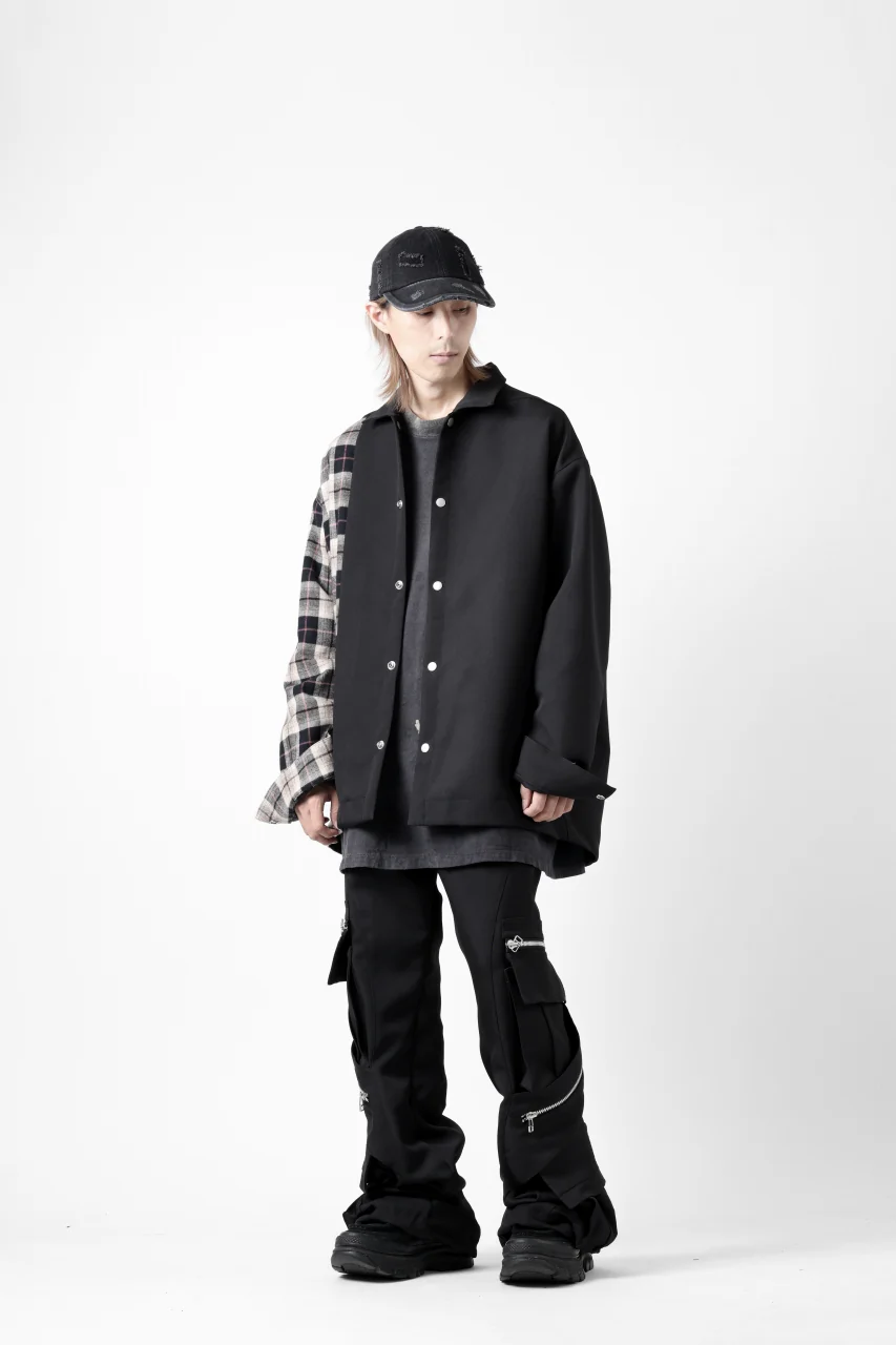 A.F ARTEFACT CARGO FLARE BAGGY PANTS / LUXE-TWILL (BLACK) - Image 22