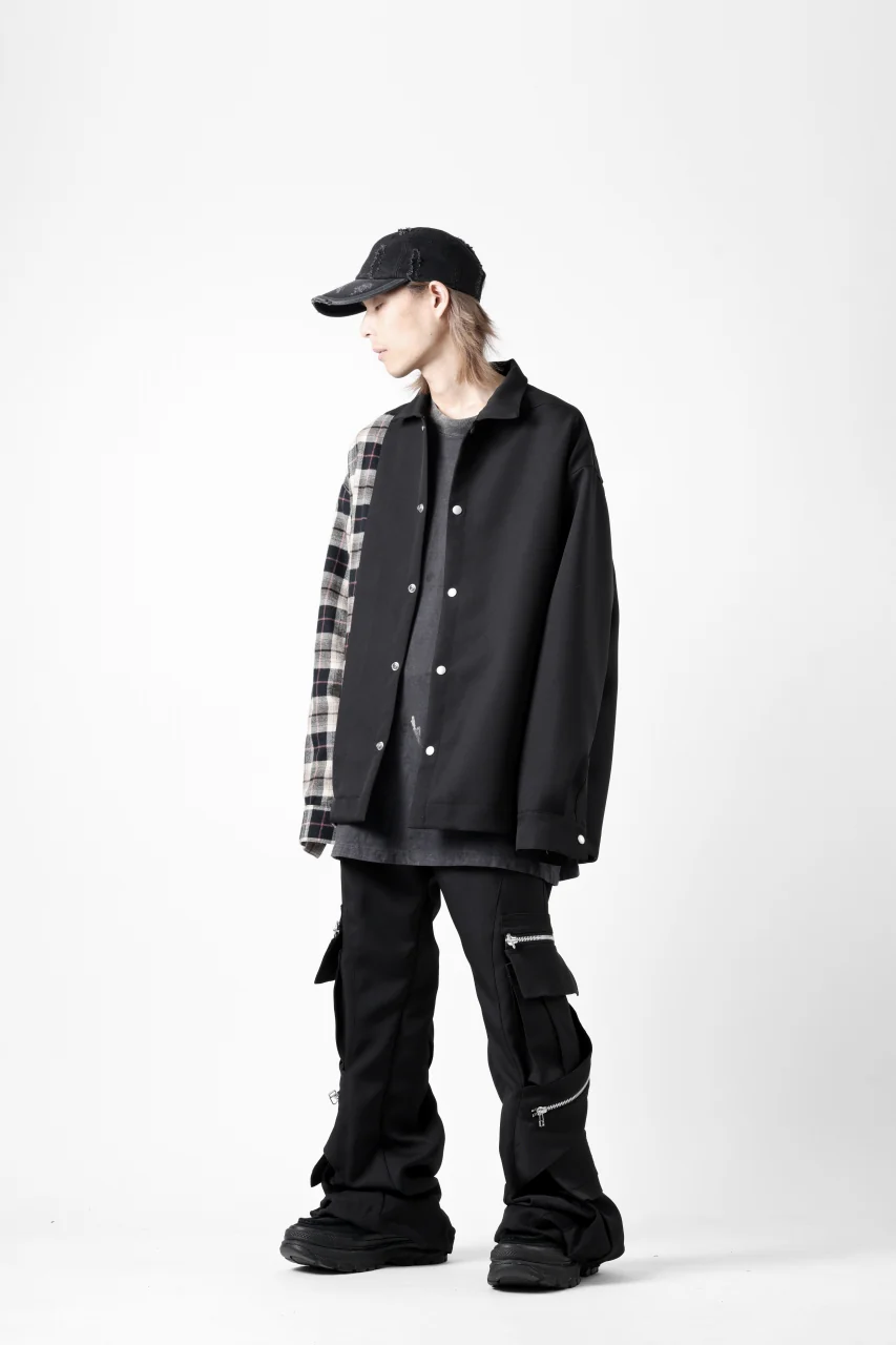 A.F ARTEFACT CARGO FLARE BAGGY PANTS / LUXE-TWILL (BLACK) - Image 27