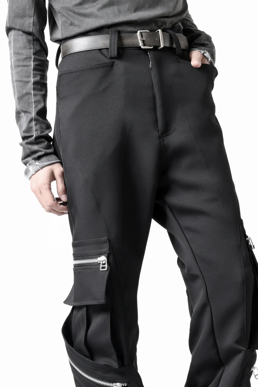 A.F ARTEFACT CARGO FLARE BAGGY PANTS / LUXE-TWILL (BLACK) - Image 41