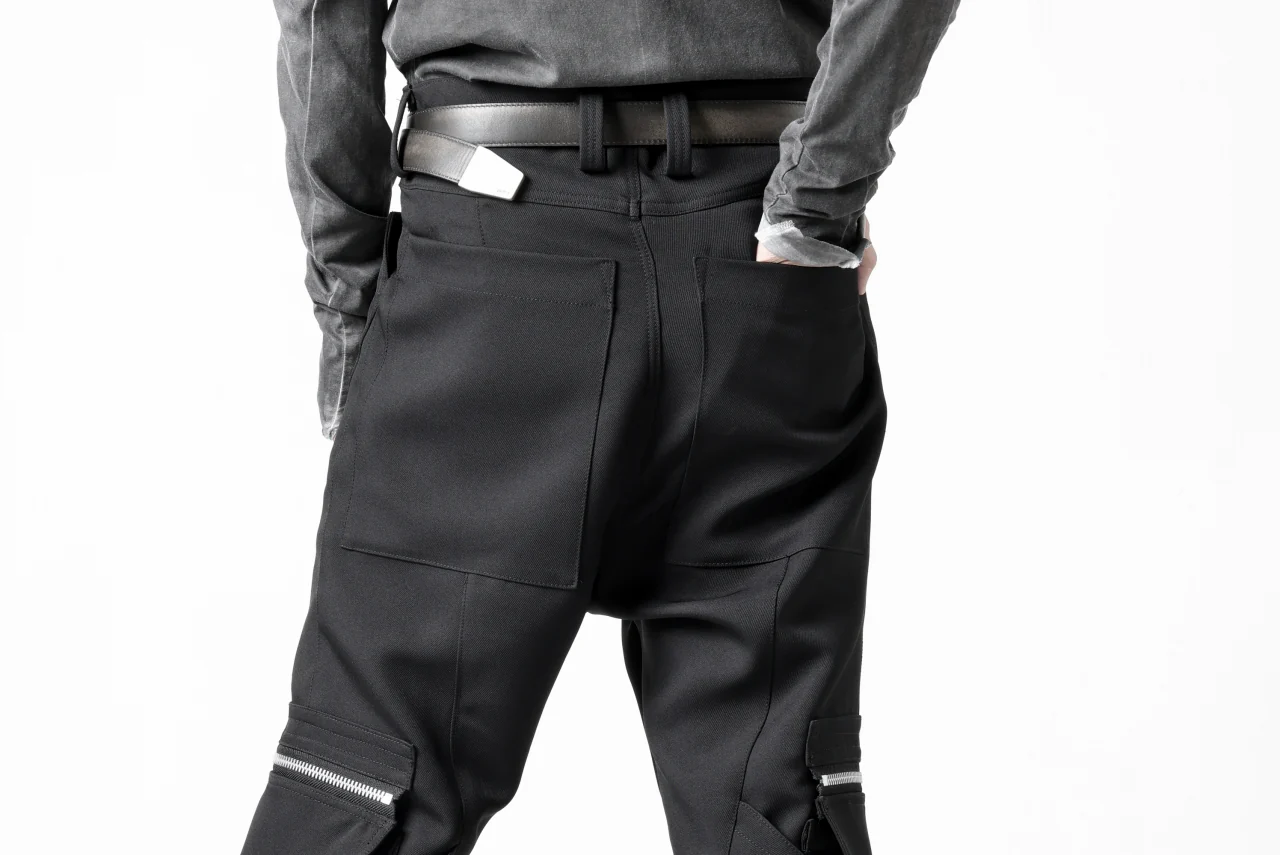 A.F ARTEFACT CARGO FLARE BAGGY PANTS / LUXE-TWILL (BLACK) - Image 48