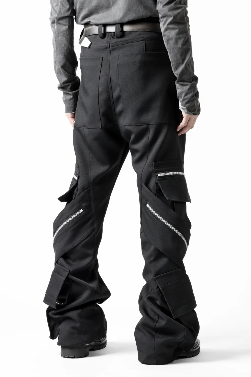 A.F ARTEFACT CARGO FLARE BAGGY PANTS / LUXE-TWILL (BLACK) - Image 5