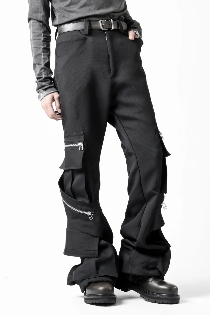 A.F ARTEFACT CARGO FLARE BAGGY PANTS / LUXE-TWILL (BLACK) - Image 8