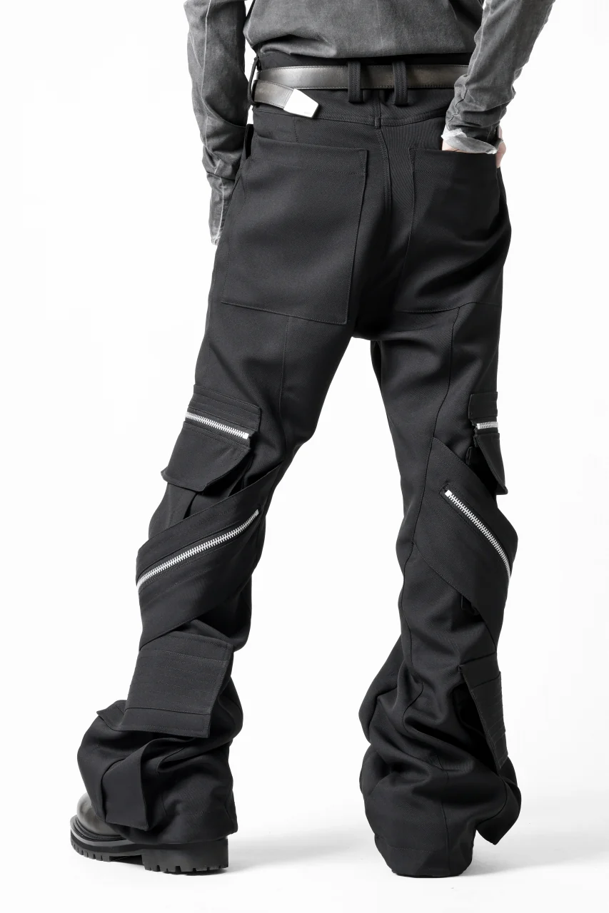 A.F ARTEFACT CARGO FLARE BAGGY PANTS / LUXE-TWILL (BLACK) - Image 9