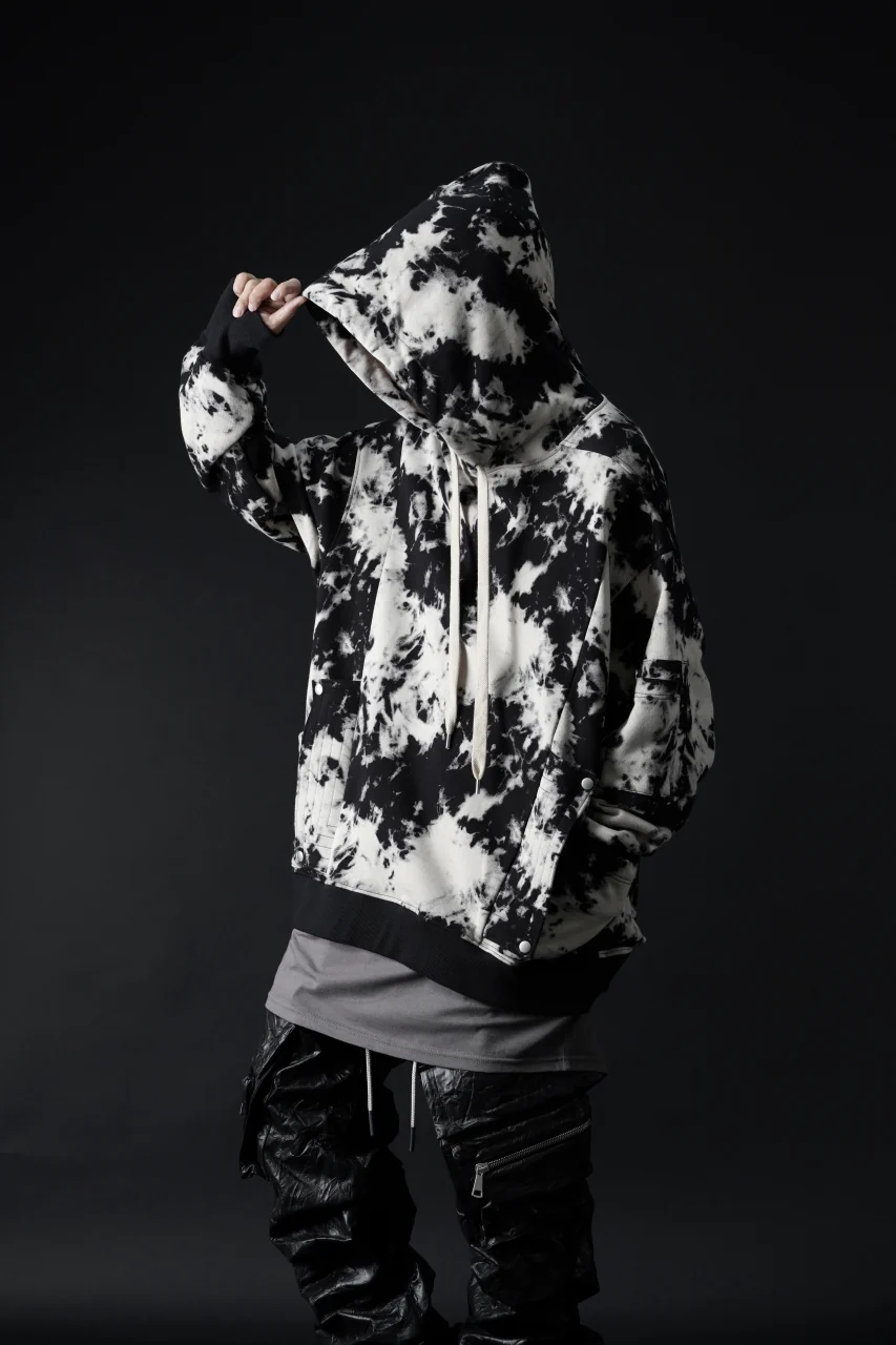 A.F ARTEFACT CARGO HOODED TOPS / MOTTLED DYING (BLACK x IVORY) - Image 22