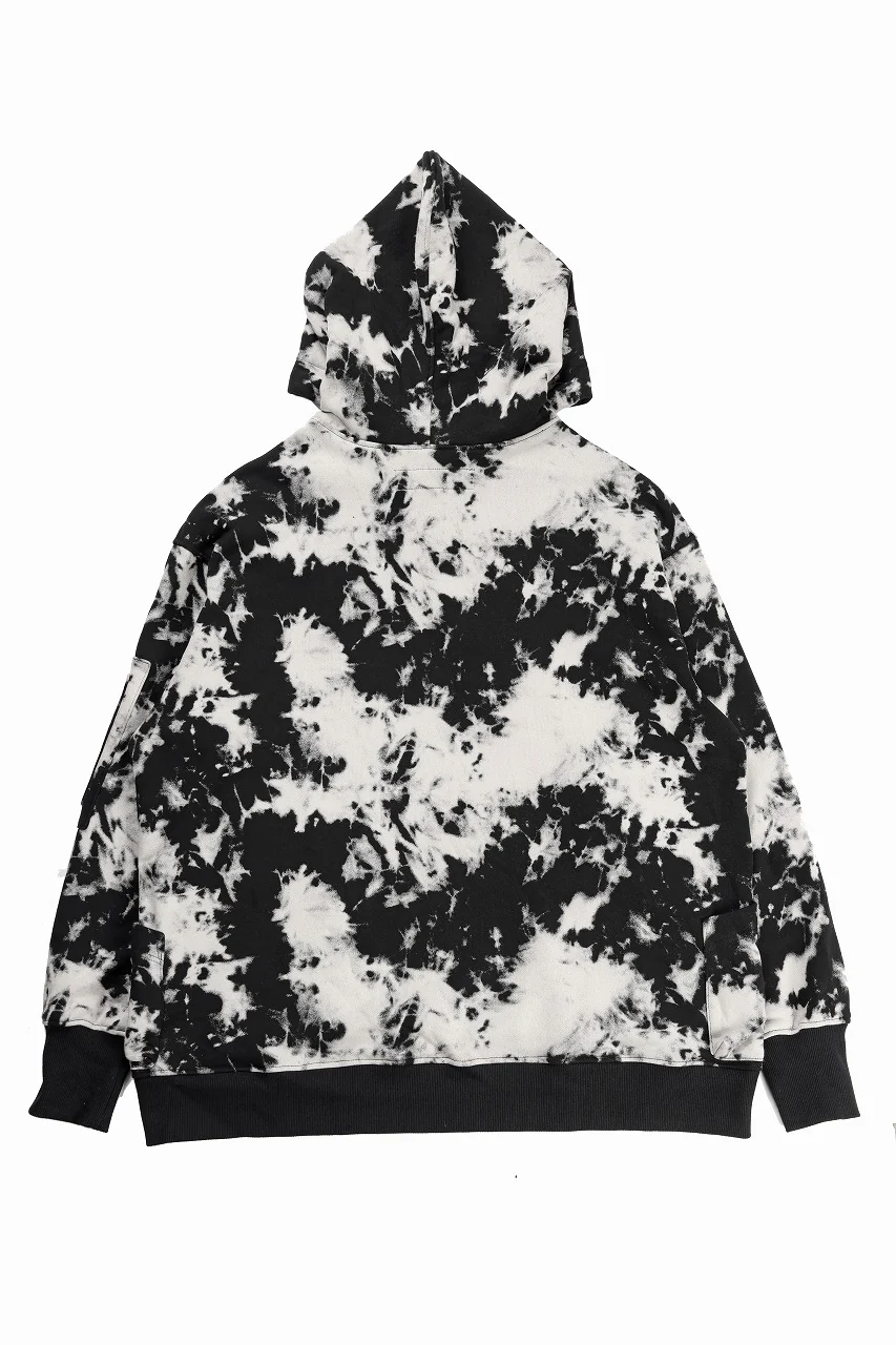A.F ARTEFACT CARGO HOODED TOPS / MOTTLED DYING (BLACK x IVORY) - Image 3