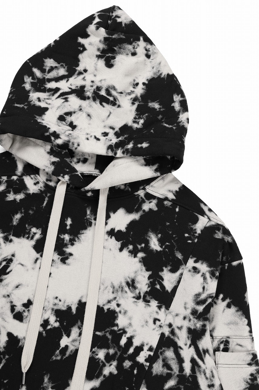 A.F ARTEFACT CARGO HOODED TOPS / MOTTLED DYING (BLACK x IVORY) - Image 5