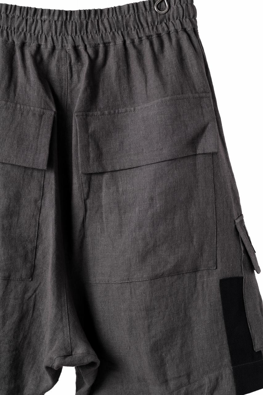 A.F ARTEFACT CARGO POCKET SAROUEL SHORTS / NATURAL LINEN (GREY) - Image 10