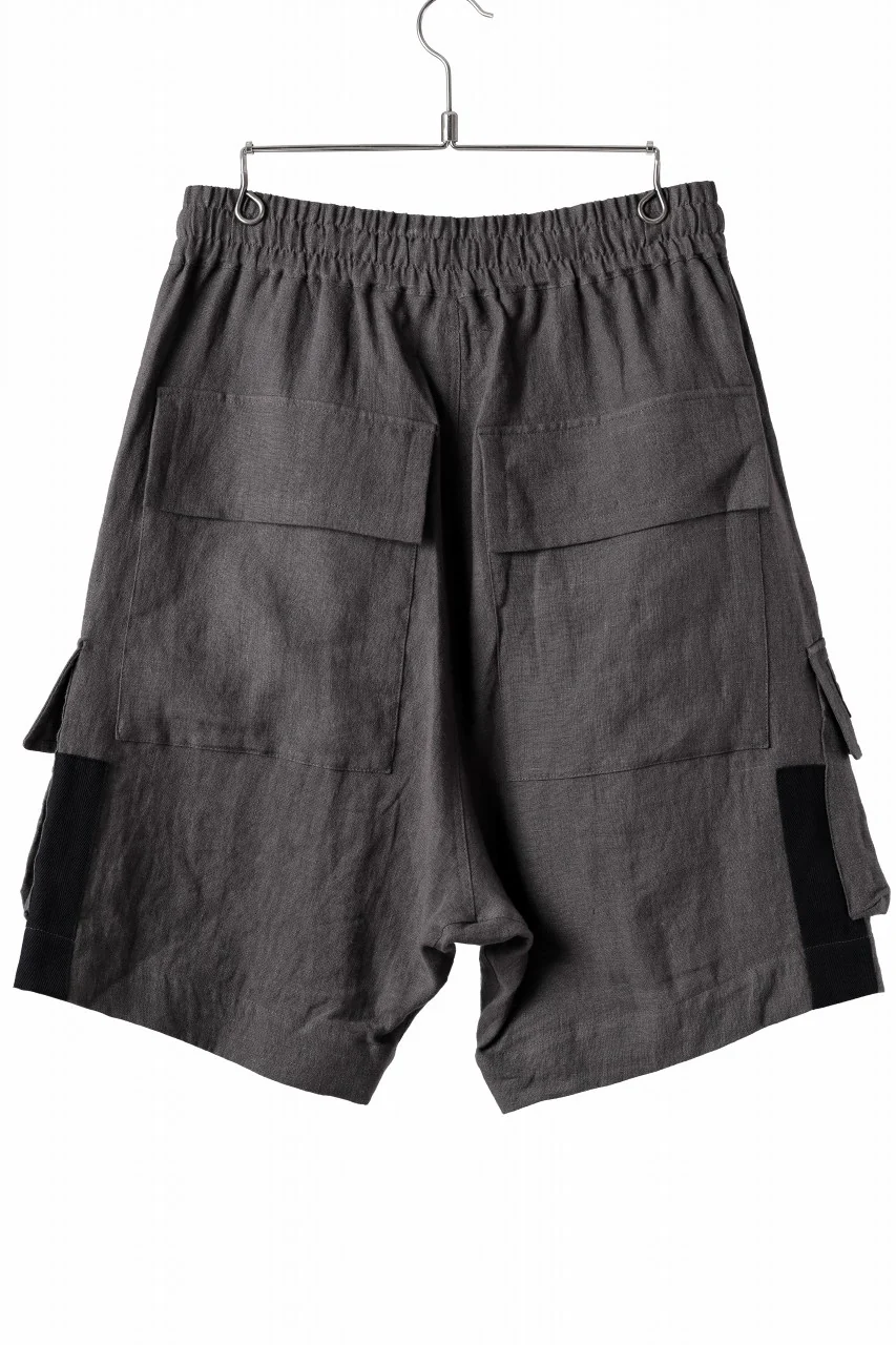 A.F ARTEFACT CARGO POCKET SAROUEL SHORTS / NATURAL LINEN (GREY) - Image 3