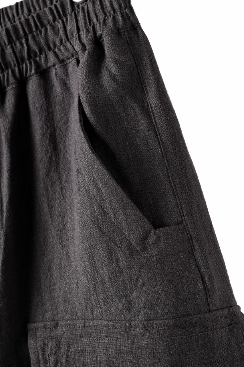 A.F ARTEFACT CARGO POCKET SAROUEL SHORTS / NATURAL LINEN (GREY) - Image 8