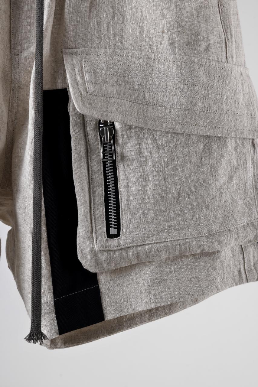 A.F ARTEFACT CARGO POCKET SAROUEL SHORTS / NATURAL LINEN (L.GREY) - Image 6