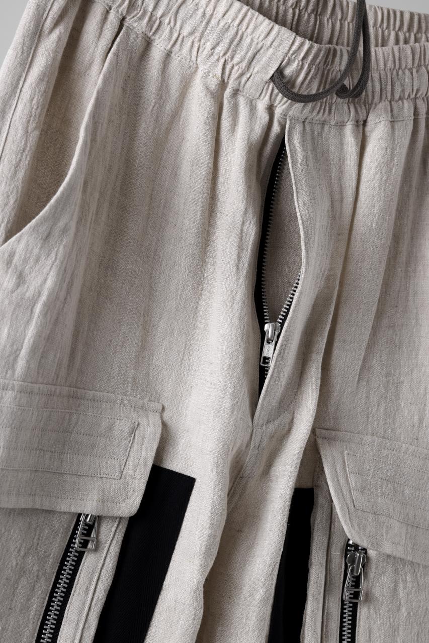 A.F ARTEFACT CARGO POCKET SAROUEL SHORTS / NATURAL LINEN (L.GREY) - Image 8