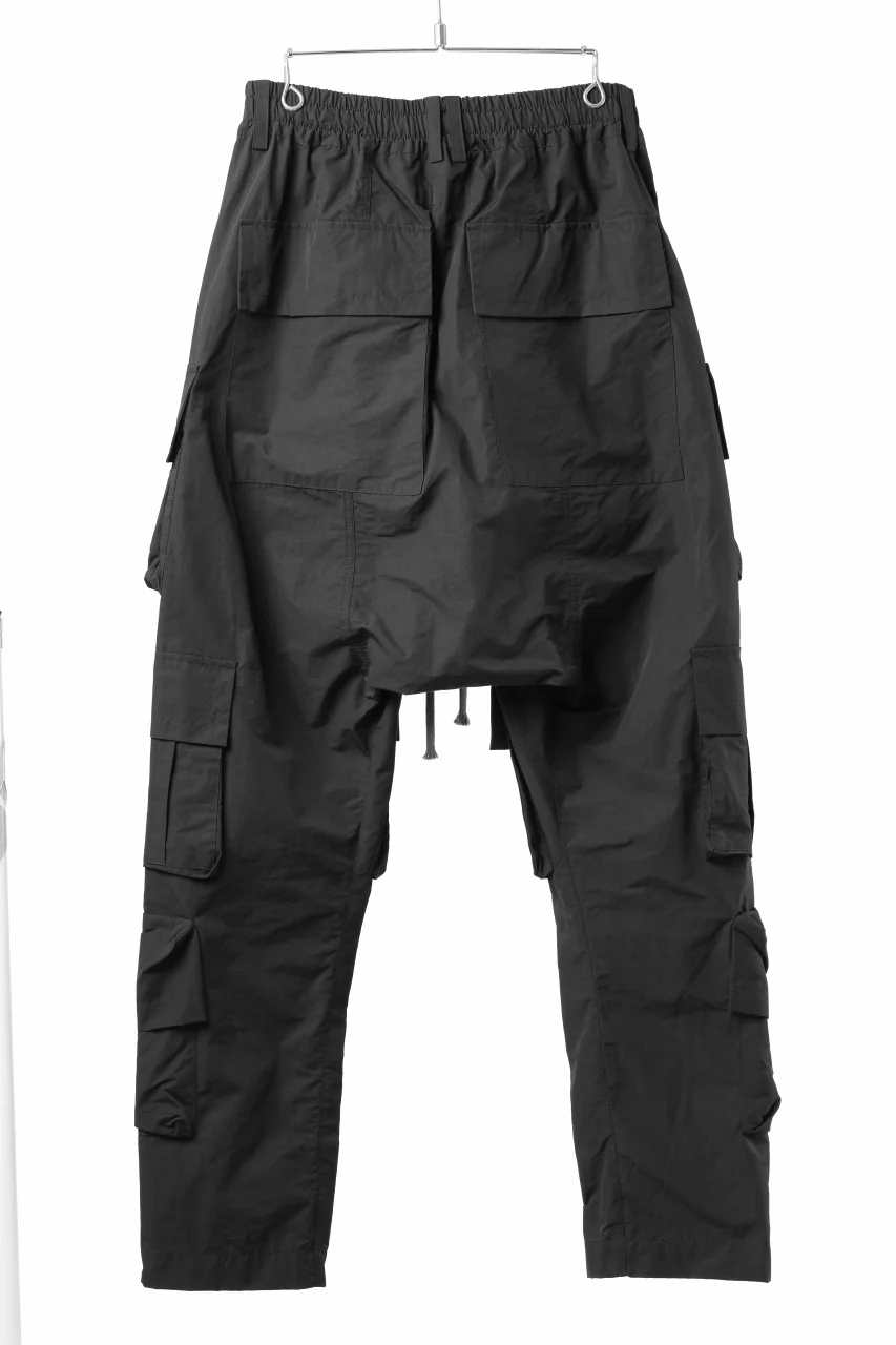 A.F ARTEFACT CARGO SAROUEL EASY PANTS / SMOOTH NYLON (BLACK) - Image 3