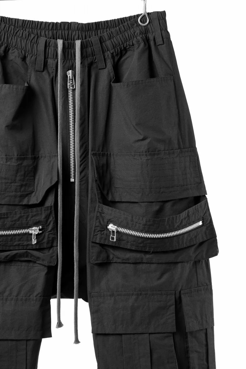 A.F ARTEFACT CARGO SAROUEL EASY PANTS / SMOOTH NYLON (BLACK) - Image 4