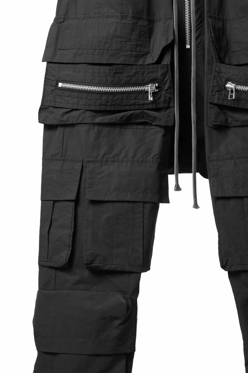 A.F ARTEFACT CARGO SAROUEL EASY PANTS / SMOOTH NYLON (BLACK) - Image 5