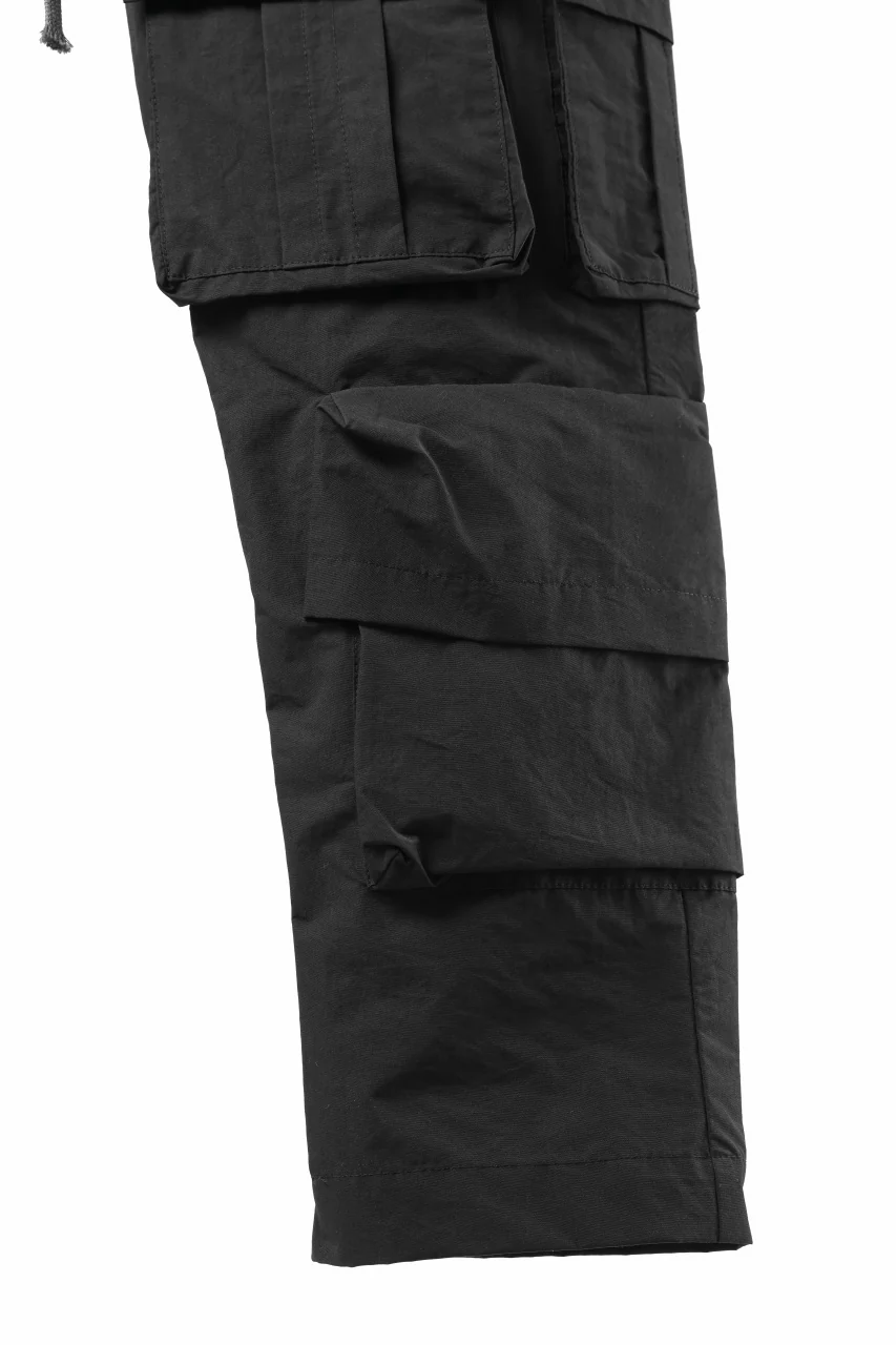 A.F ARTEFACT CARGO SAROUEL EASY PANTS / SMOOTH NYLON (BLACK) - Image 6