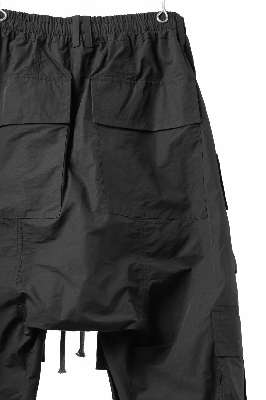 A.F ARTEFACT CARGO SAROUEL EASY PANTS / SMOOTH NYLON (BLACK) - Image 8