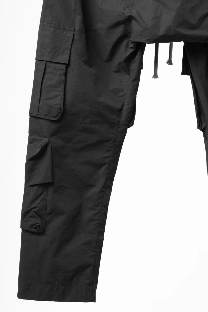 A.F ARTEFACT CARGO SAROUEL EASY PANTS / SMOOTH NYLON (BLACK) - Image 9