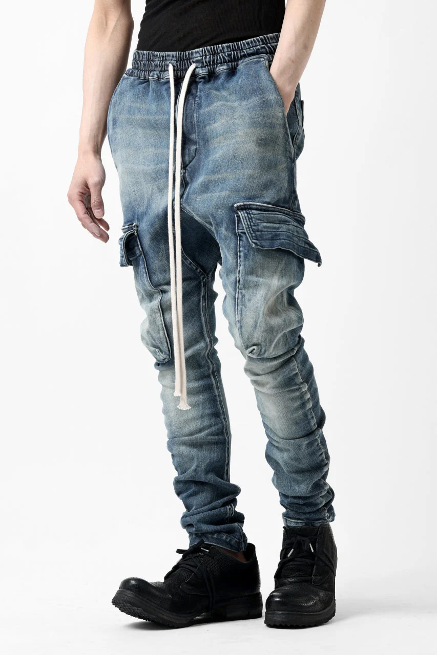 A.F ARTEFACT CARGO SARROUEL SKINNY PANTS / FADED AGEING DENIM (BLUE) - Image 12