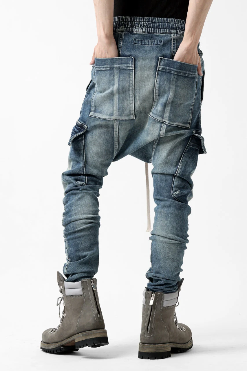 A.F ARTEFACT CARGO SARROUEL SKINNY PANTS / FADED AGEING DENIM (BLUE) - Image 18