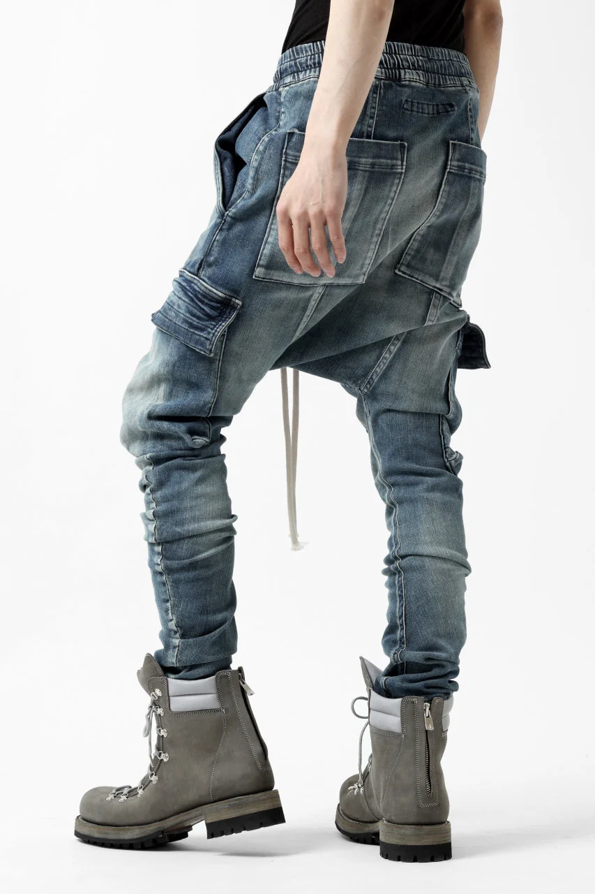 A.F ARTEFACT CARGO SARROUEL SKINNY PANTS / FADED AGEING DENIM (BLUE) - Image 24