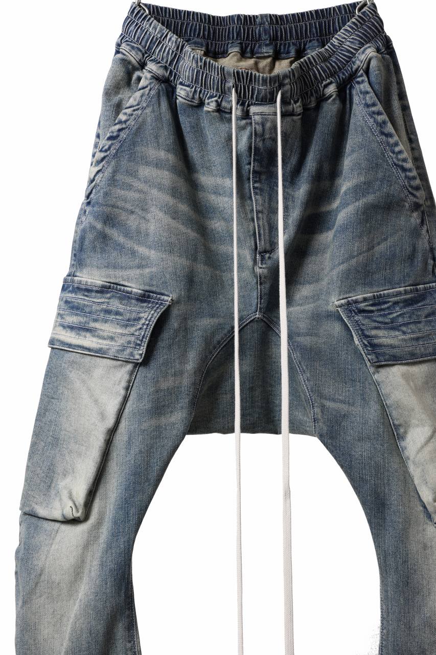 A.F ARTEFACT CARGO SARROUEL SKINNY PANTS / FADED AGEING DENIM (BLUE) - Image 4