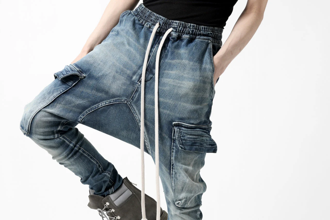 A.F ARTEFACT CARGO SARROUEL SKINNY PANTS / FADED AGEING DENIM (BLUE) - Image 47