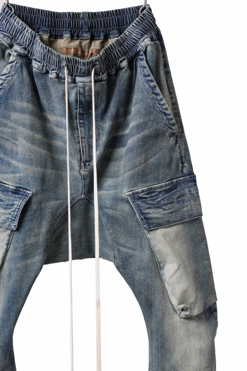 A.F ARTEFACT CARGO SARROUEL SKINNY PANTS / FADED AGEING DENIM (BLUE) - Image 5