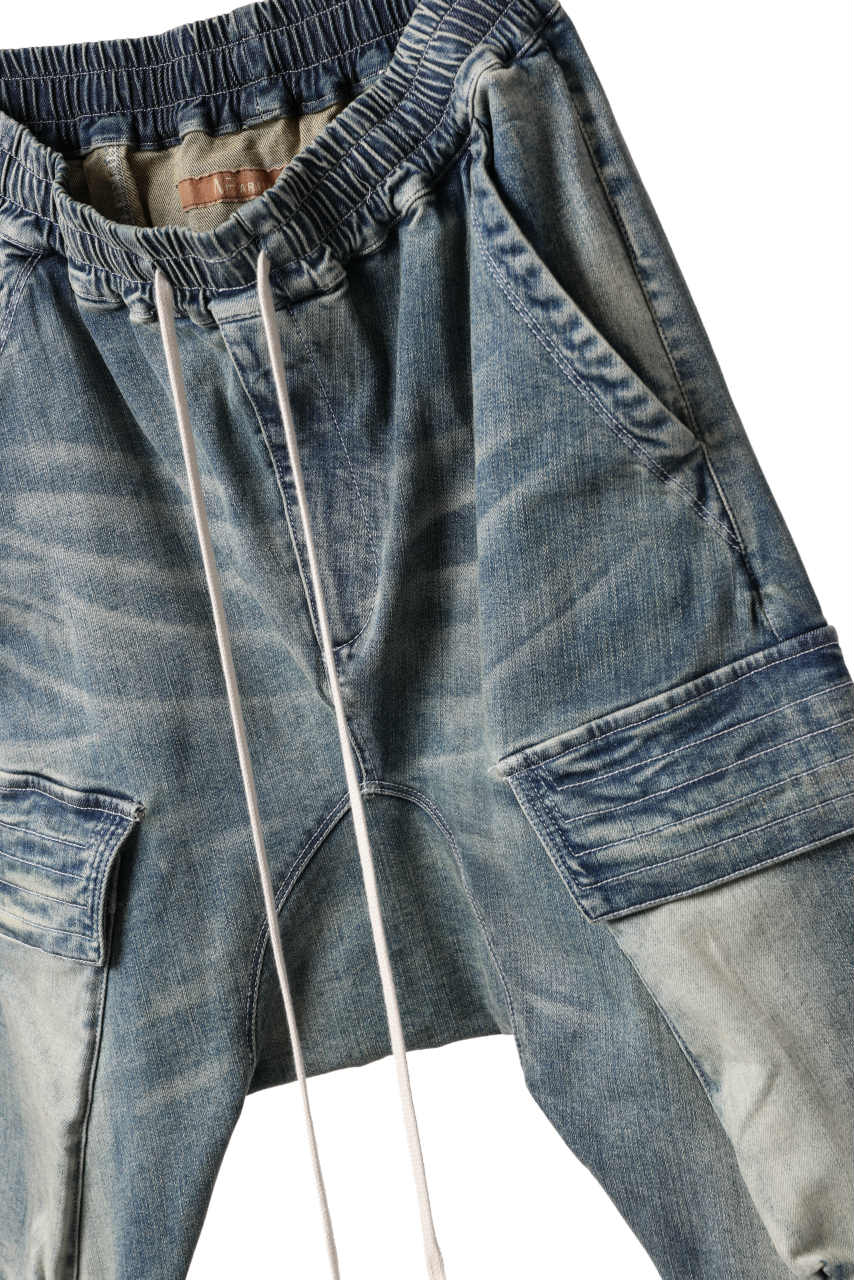 A.F ARTEFACT CARGO SARROUEL SKINNY PANTS / FADED AGEING DENIM (BLUE) - Image 7