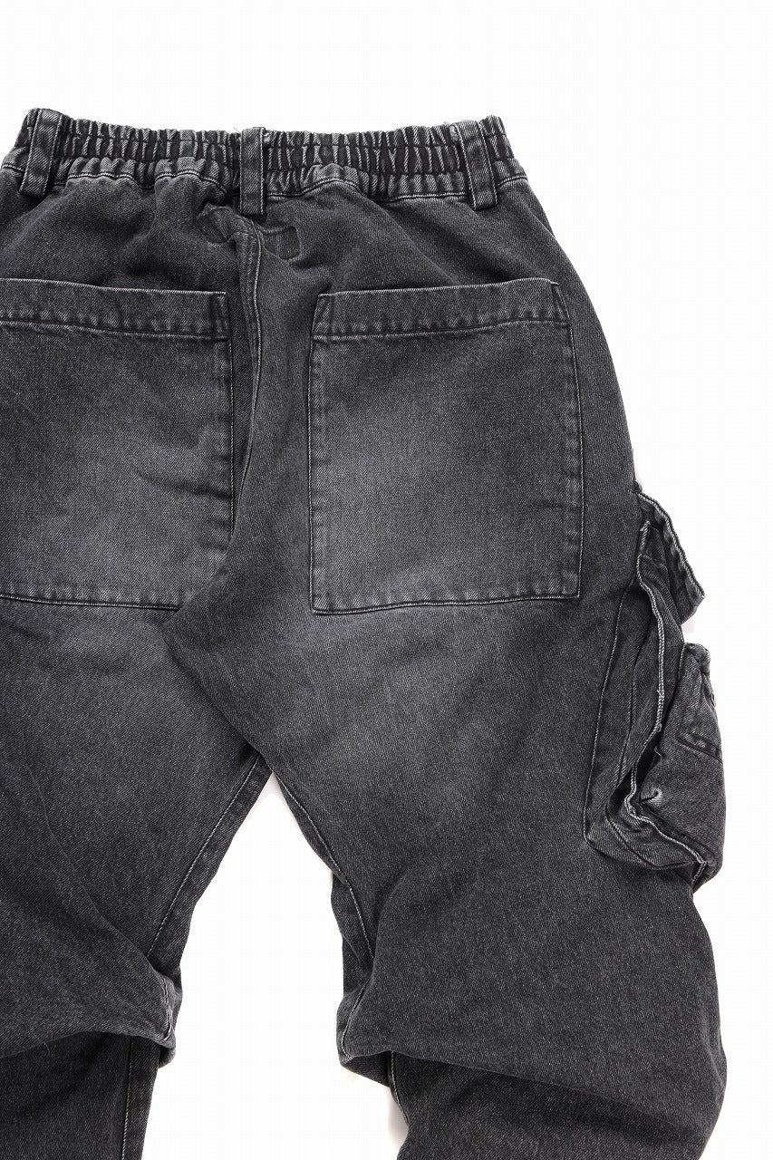 A.F ARTEFACT CARGO TUCK BAGGY PANTS / FADED DENIM (BLACK) - Image 17