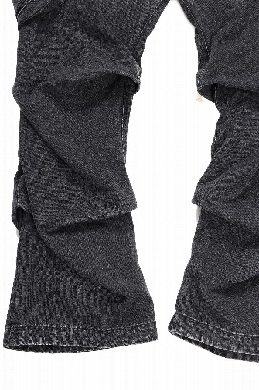 A.F ARTEFACT CARGO TUCK BAGGY PANTS / FADED DENIM (BLACK) - Image 18