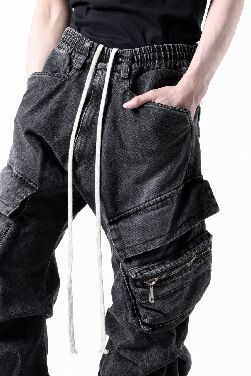 A.F ARTEFACT CARGO TUCK BAGGY PANTS / FADED DENIM (BLACK) - Image 20