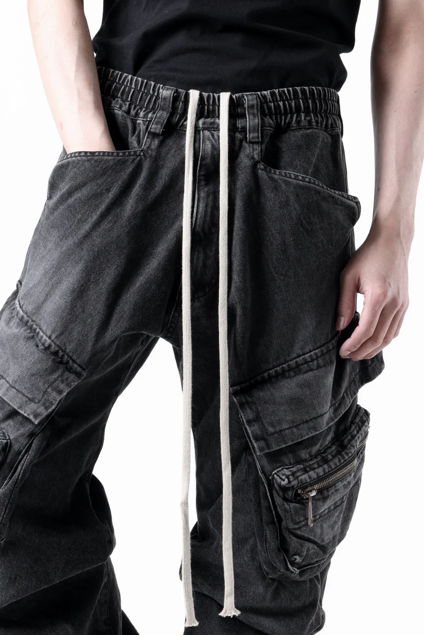 A.F ARTEFACT CARGO TUCK BAGGY PANTS / FADED DENIM (BLACK) - Image 23