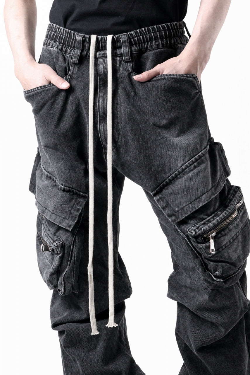 A.F ARTEFACT CARGO TUCK BAGGY PANTS / FADED DENIM (BLACK) - Image 24