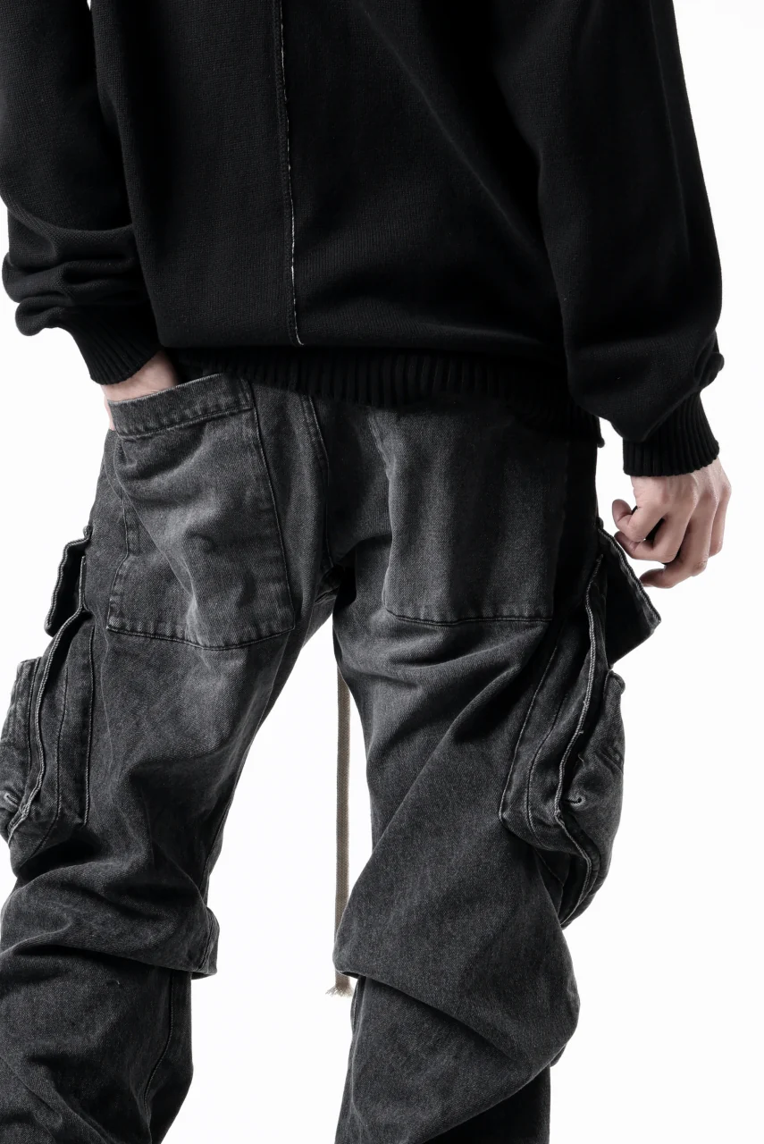 A.F ARTEFACT CARGO TUCK BAGGY PANTS / FADED DENIM (BLACK) - Image 27