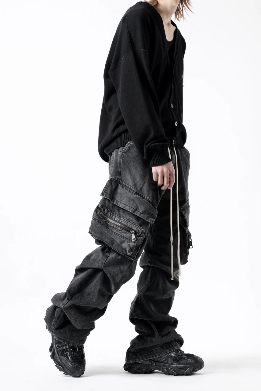A.F ARTEFACT CARGO TUCK BAGGY PANTS / FADED DENIM (BLACK) - Image 28