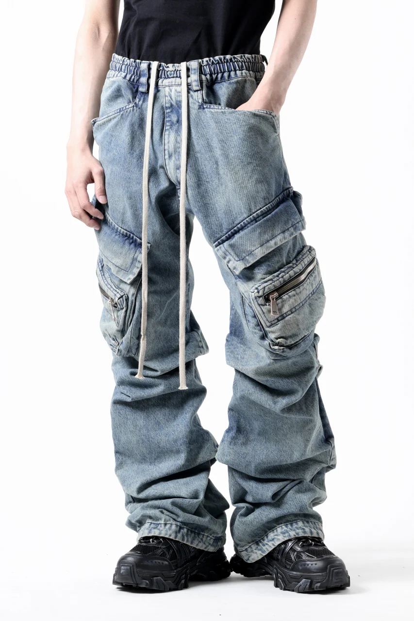 A.F ARTEFACT CARGO TUCK BAGGY PANTS / FADED DENIM (BLUE) - Image 3