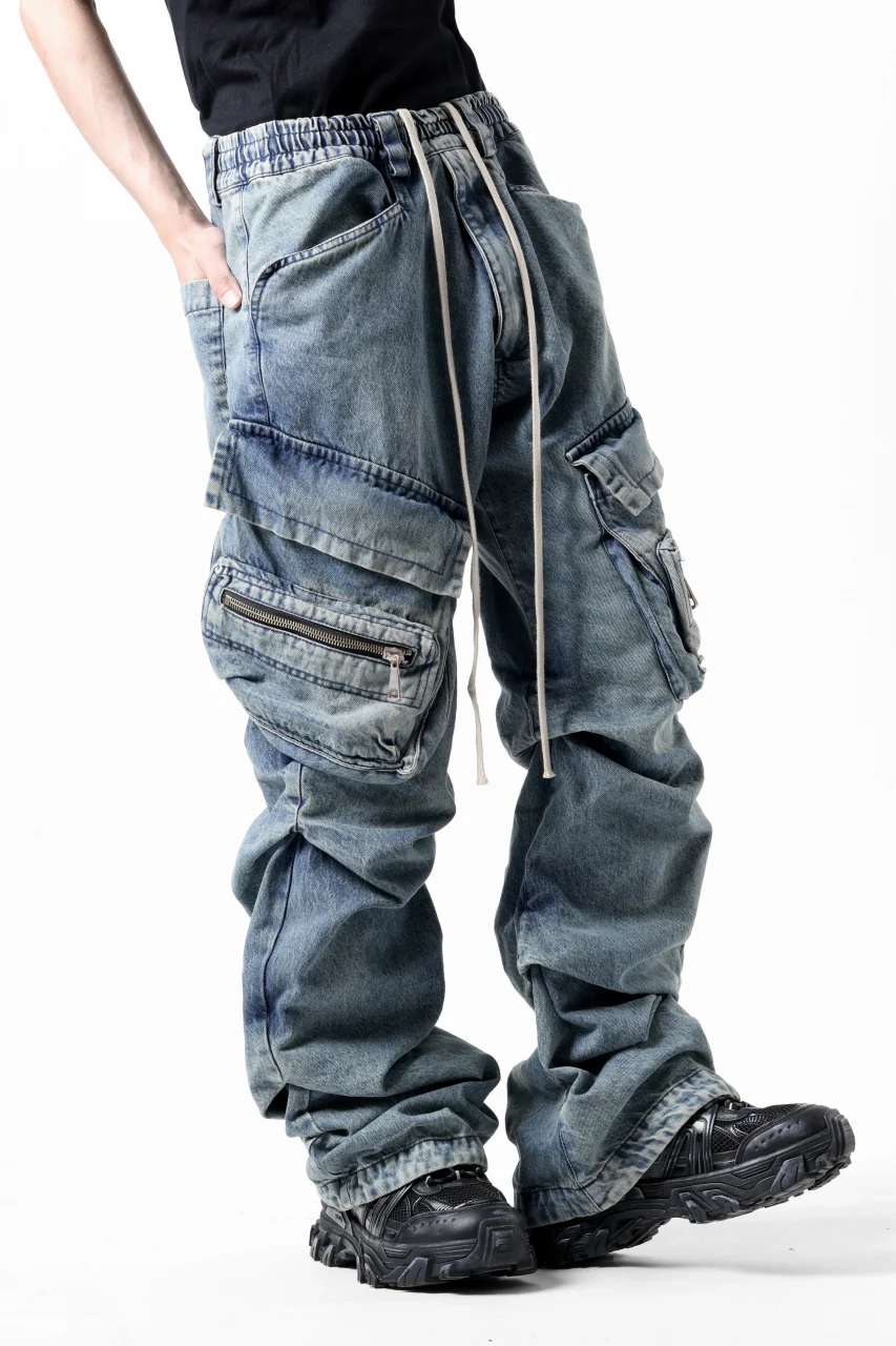 A.F ARTEFACT CARGO TUCK BAGGY PANTS / FADED DENIM (BLUE) - Image 4