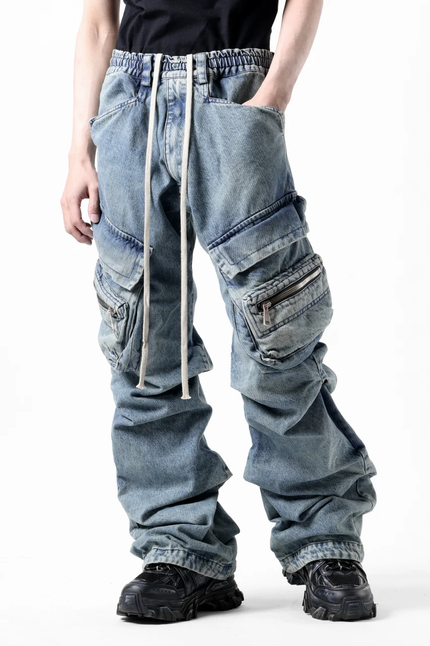 A.F ARTEFACT CARGO TUCK BAGGY PANTS / FADED DENIM (BLUE) - Image 6