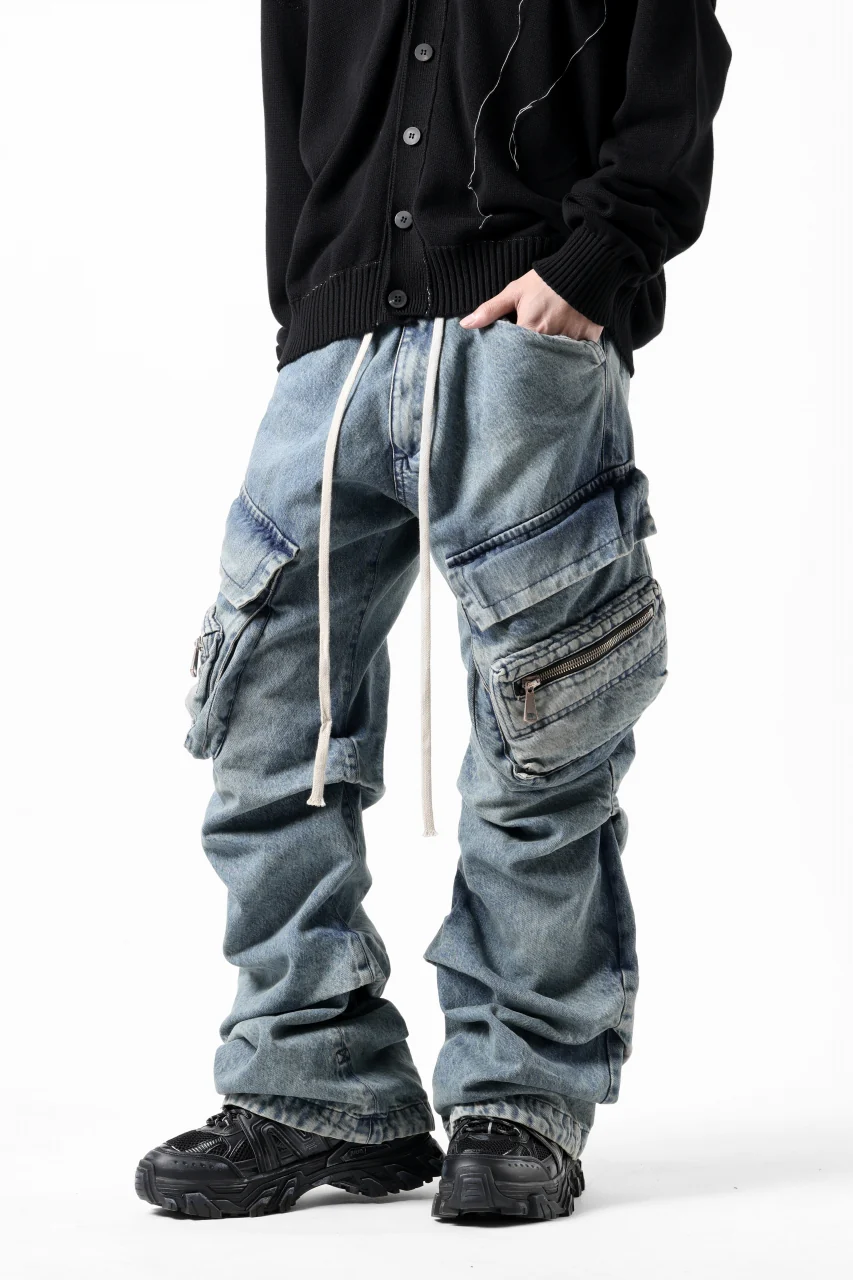 A.F ARTEFACT CARGO TUCK BAGGY PANTS / FADED DENIM (BLUE) - Image 7