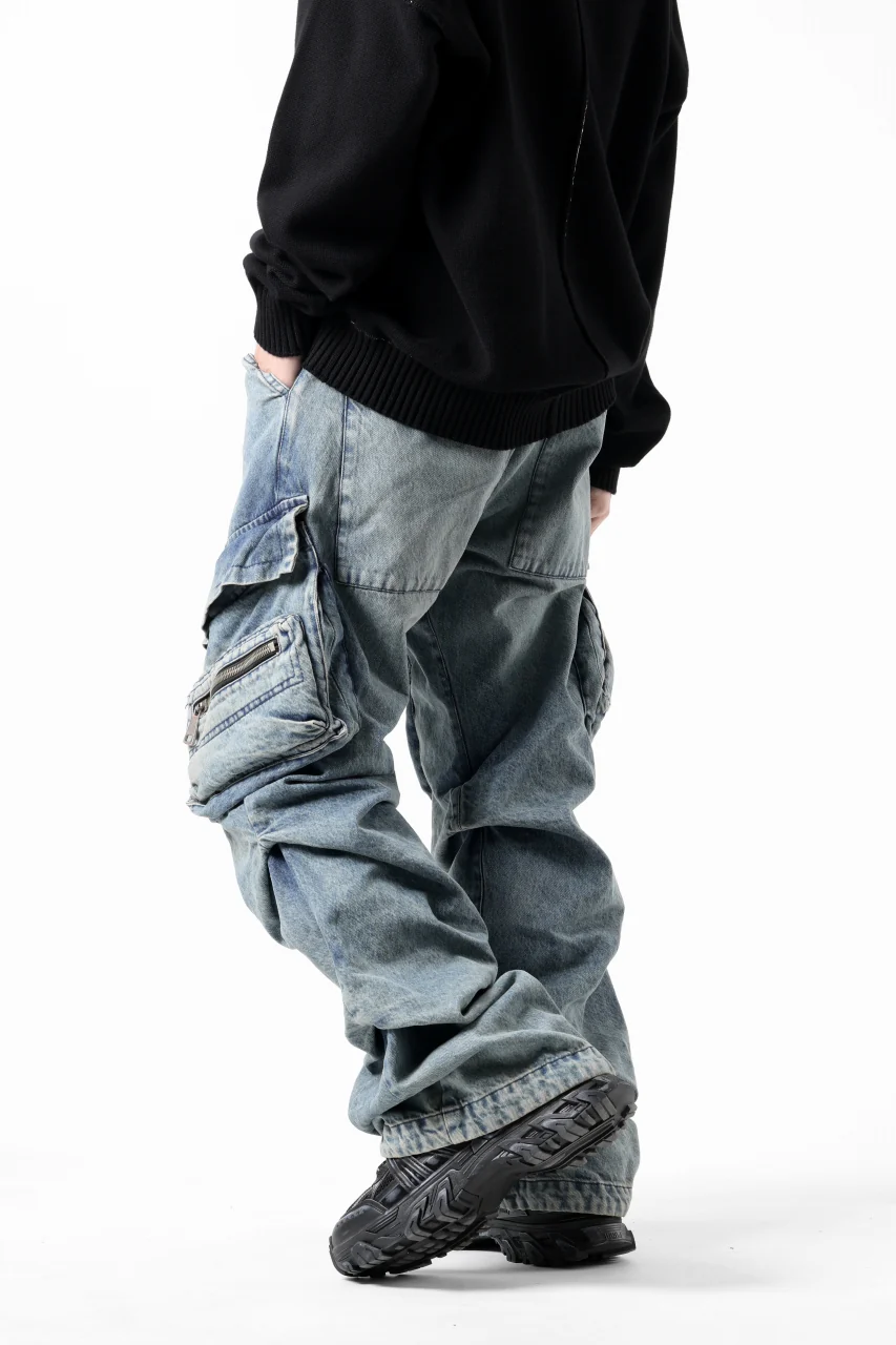 A.F ARTEFACT CARGO TUCK BAGGY PANTS / FADED DENIM (BLUE) - Image 8