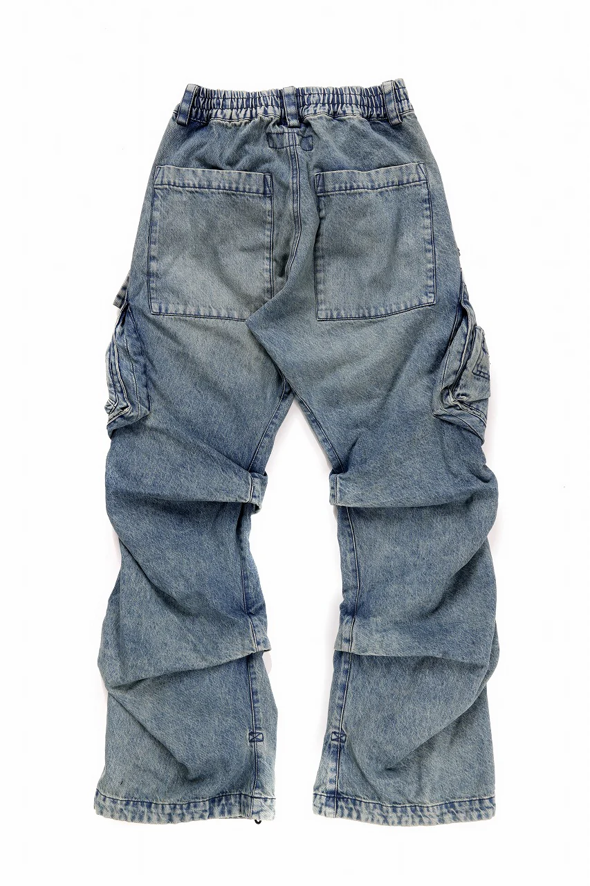 A.F ARTEFACT CARGO TUCK BAGGY PANTS / FADED DENIM (BLUE) - Image 9
