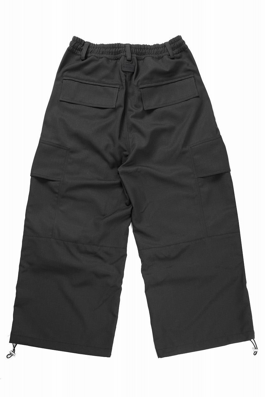 A.F ARTEFACT CARGO WIDE PANTS / PLAIN WEAVE (BLACK) - Image 2