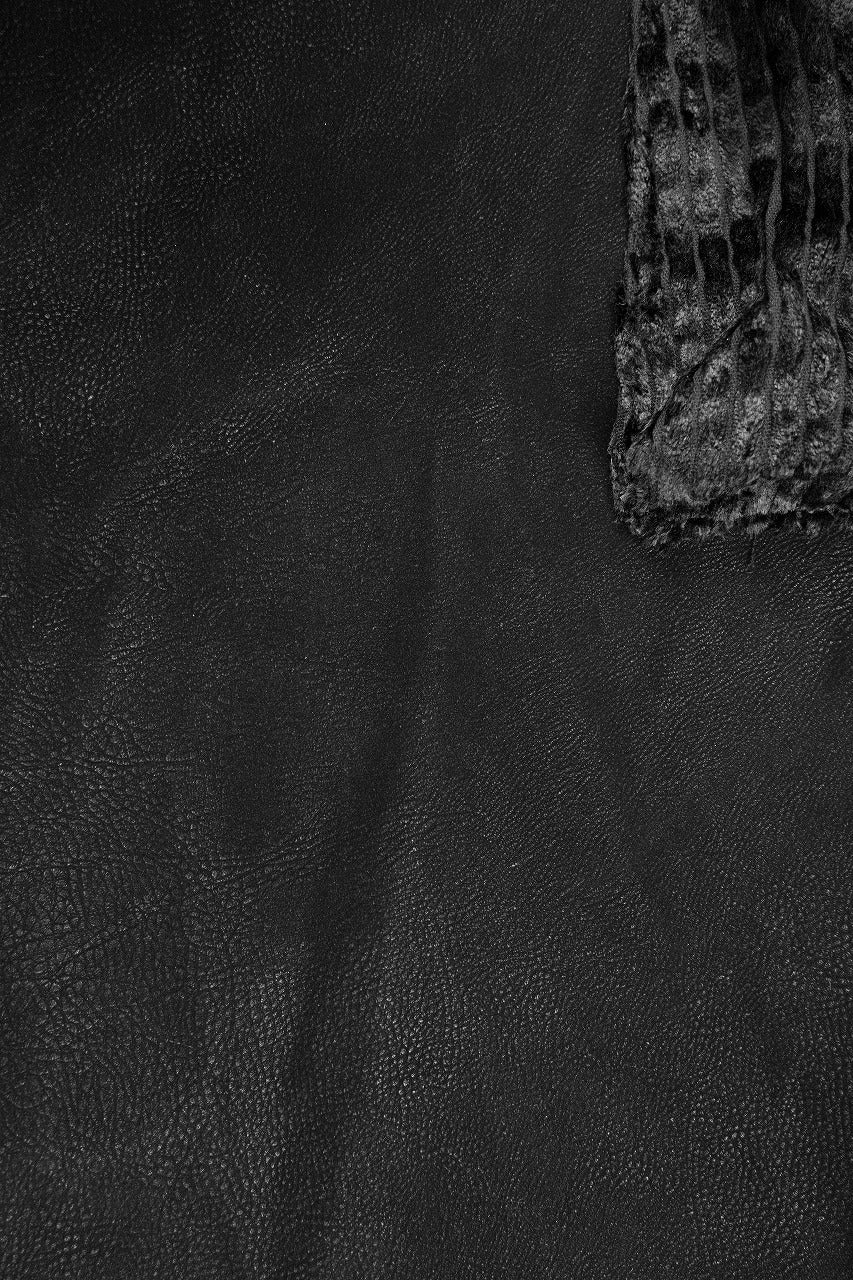 A.F ARTEFACT CARGO WIDE PANTS / SYNTHETIC LEATHER + VELOUR (BLACK) - Image 7