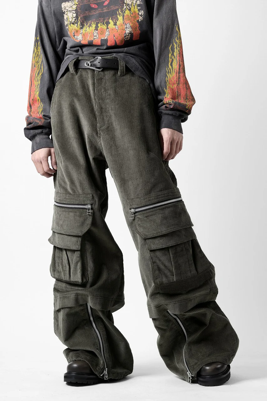 A.F ARTEFACT CARGO ZIP BAGGY PANTS / CORDUROY (KHAKI) - Image 16