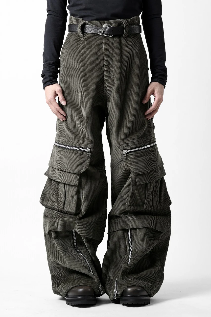 A.F ARTEFACT CARGO ZIP BAGGY PANTS / CORDUROY (KHAKI) - Image 19