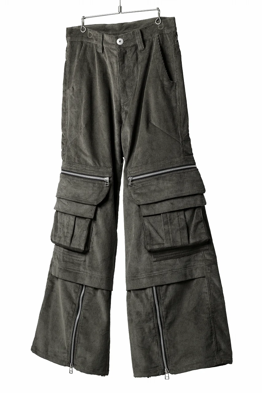 A.F ARTEFACT CARGO ZIP BAGGY PANTS / CORDUROY (KHAKI) - Image 2