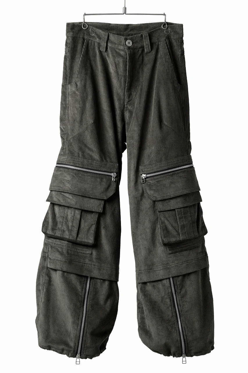 A.F ARTEFACT CARGO ZIP BAGGY PANTS / CORDUROY (KHAKI) - Image 4
